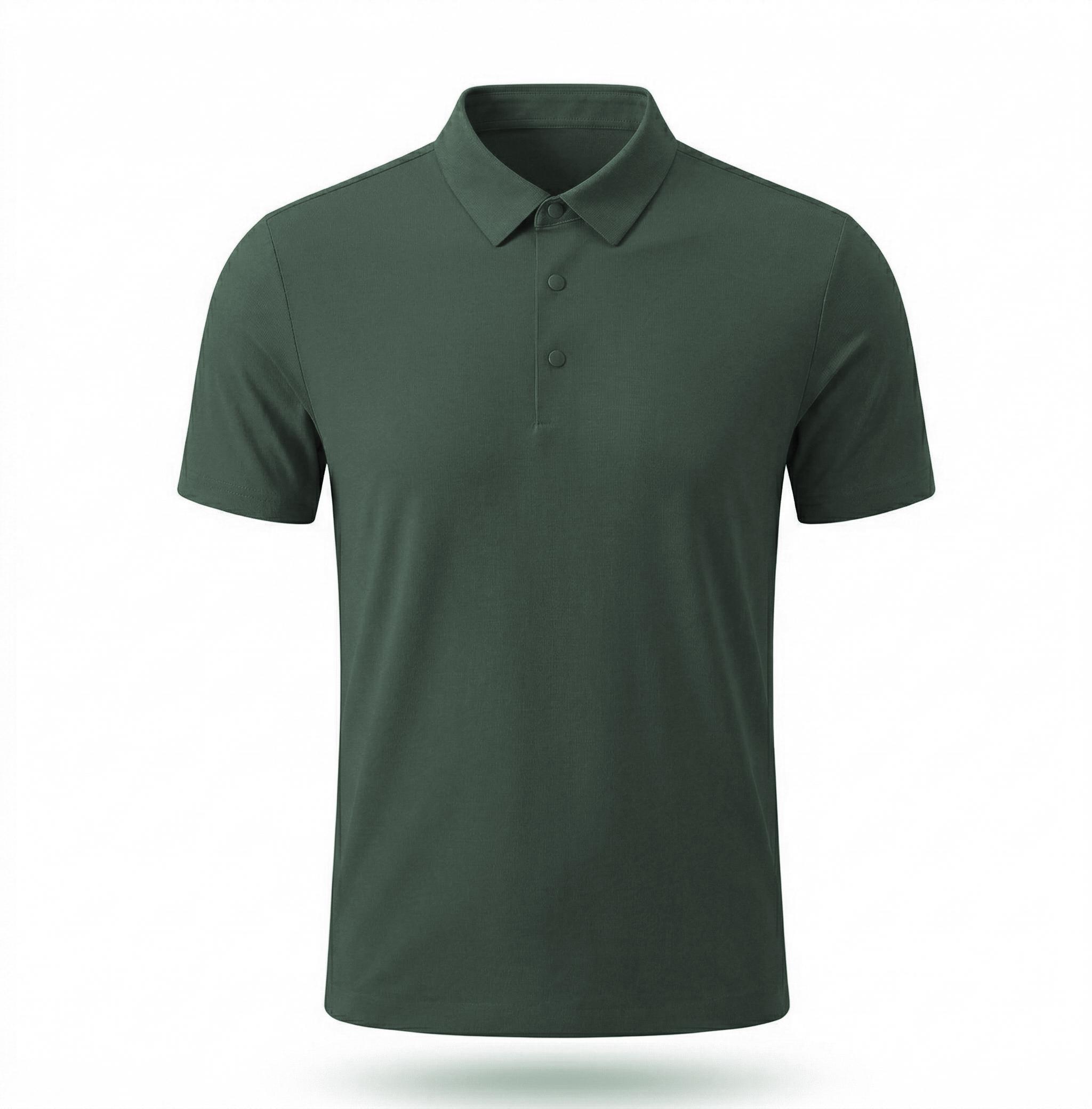 LT1 POLO TEXT CUADROS BOTÓN PLÁST OLIVO